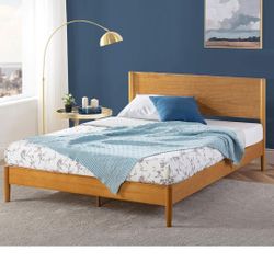ZINUS Allen Mid Century Wood Platform Bed Frame, Solid Wood Foundation, Wood Slat Support, No Box Spring Needed, Easy Assembly, Queen
