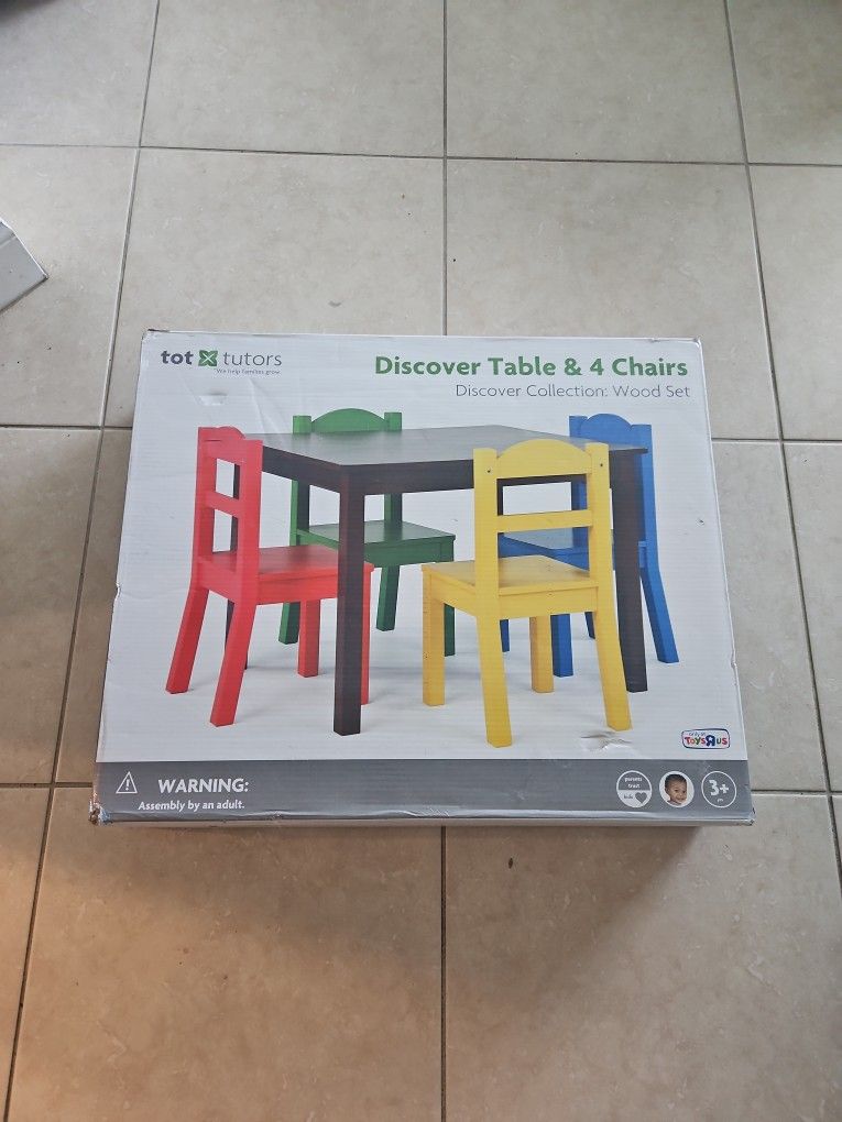 Tutor Tots Children's Wood Table and Four Chairs