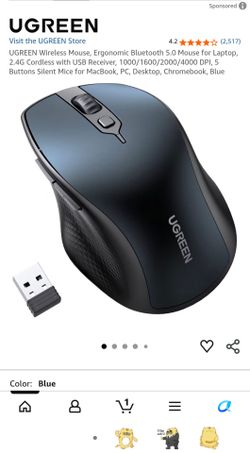 NEW UGREEN Wireless Mouse, Bluetooth and 2.4 G Cordless with USB receiver