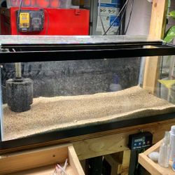 Drilled 20 Gallon Long Aquarium Fish Tank With Sponge Filter And Lid