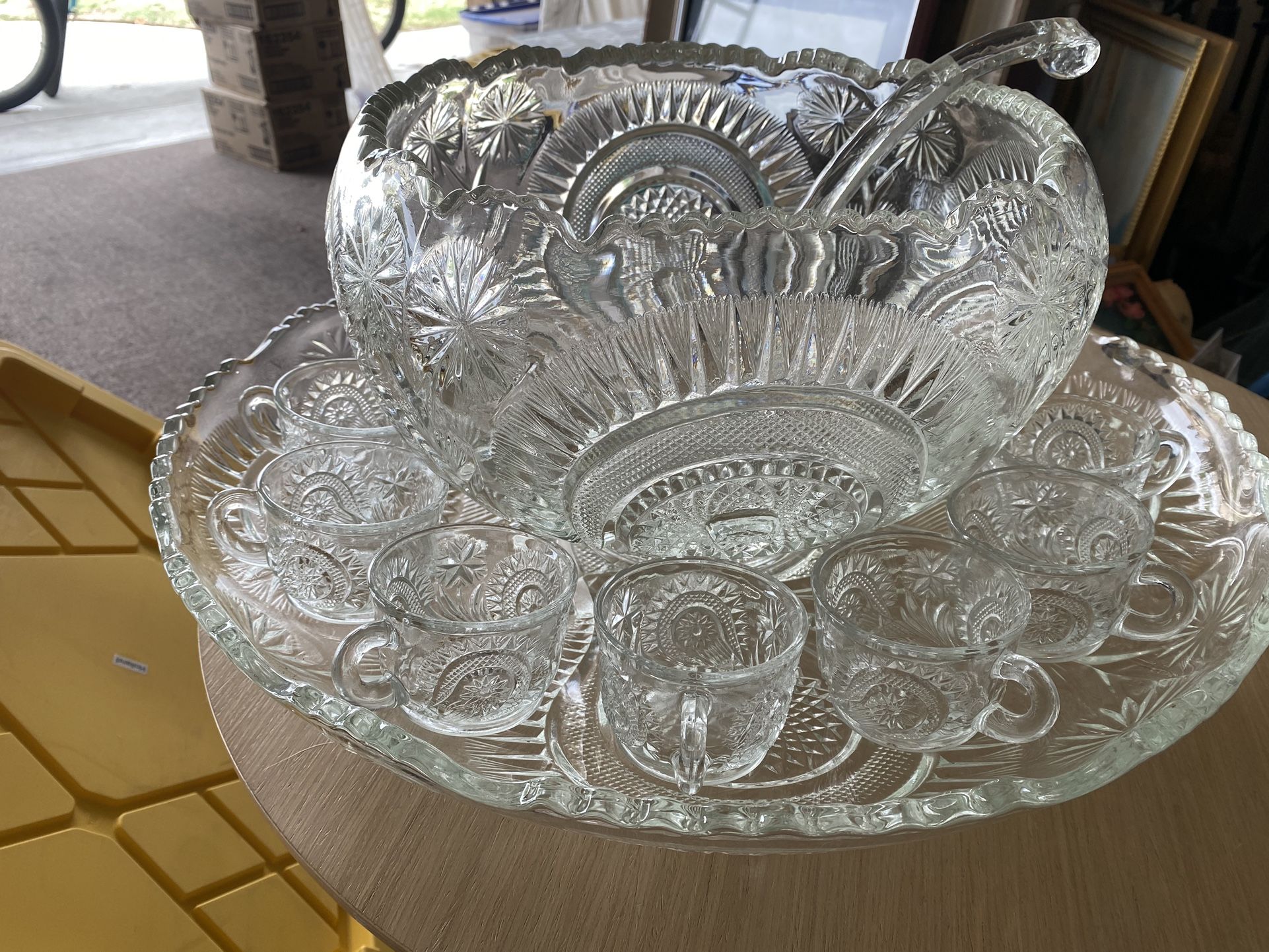 Glass Punch Bowl Set