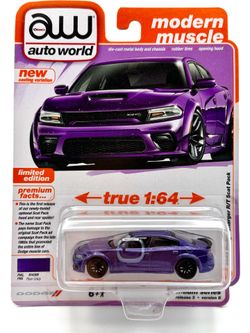 Auto World 1:64 Scale Diecast Model - 2023 Dodge Charger R/T Scat Pack (Plum Crazy)