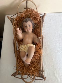 Baby Jesus Figurine with Manger