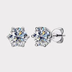 Sparkly Sterling Silver S925 Stud Earrings