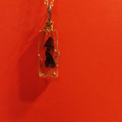Magic Mushroom Wire Wrapped With Gold On Gold Chain