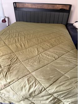 Queen bed frame and mattress