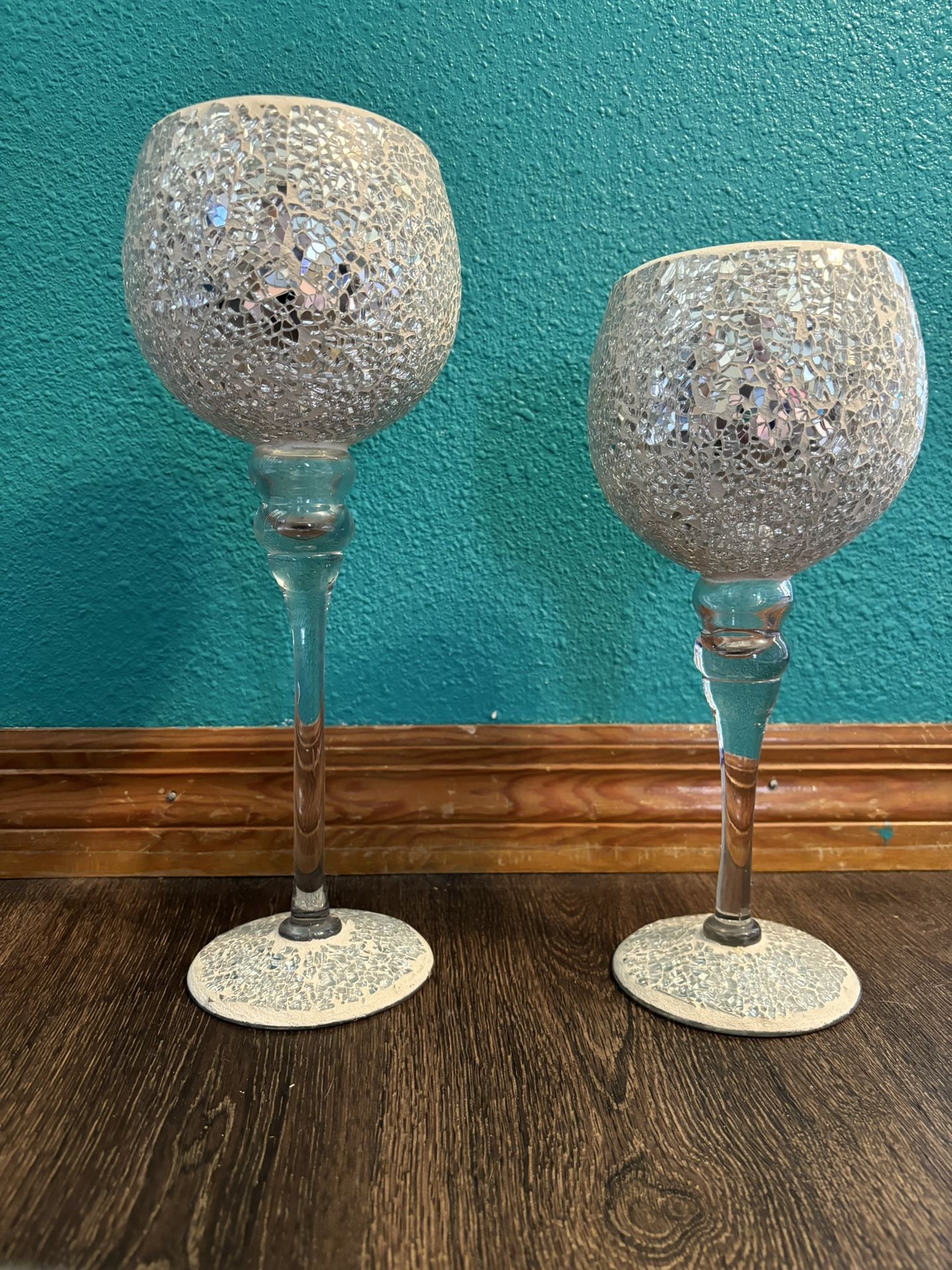 Mosaic Glass Candle Holders 