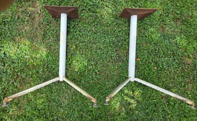 Pair of White MCM Metal Table Legs