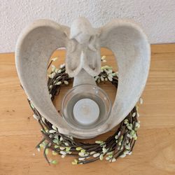 Dulaya Memories In Art Angel Candle Holder With Butterfly Wreath 