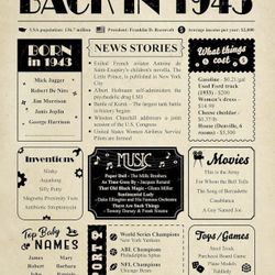 Poster Back In 1943 Unframed 8x10 Inches