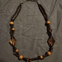 Amber Beaded Layered Necklace