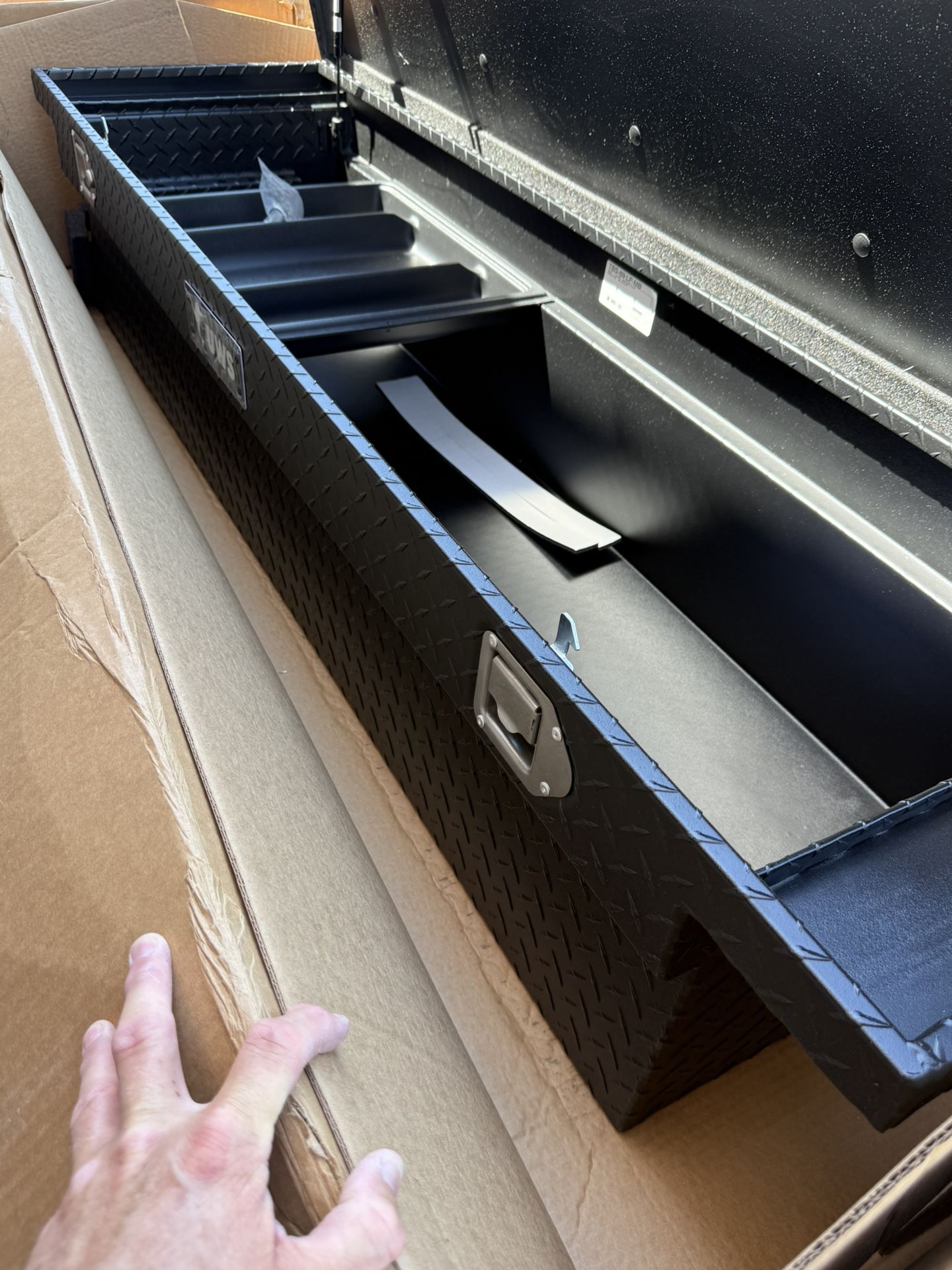 UWS EC10473 69-Inch Matte Black Heavy-Wall Aluminum Truck Tool Box With Low Profile, RigidCore Lid