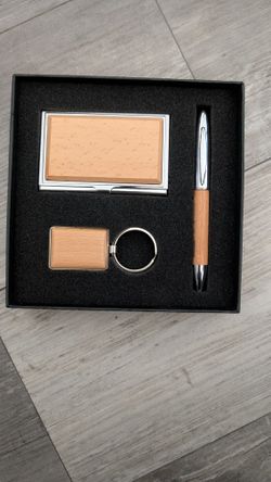 Office Desk Set-business card holder, keychain, pen OBO