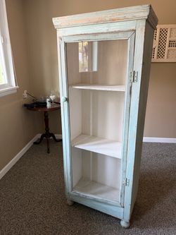 Blue Curio Cabinet 3 Shelves