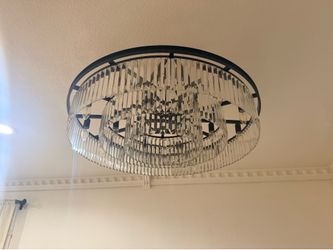 31.5" 12-Light Modern Crystal Chandelier Light Fixtures 3 Rings Black Luxury Chandeliers for Living Room Glam Round Hanging Ceiling Pendant Lighting f