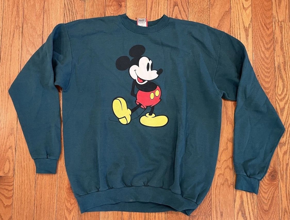 Disney Mickey Mouse Crewneck Sweatshirt Adult Large Vintage 80s Retro Sweater