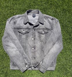 GAP Denim Vintage Washed Grey Denim Trucker Jacket Size M (Medium)
