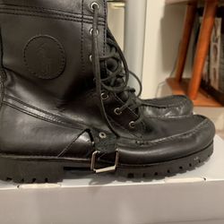 Black Leather Polo Ralph Lauren Boots- Men’s Size 10D