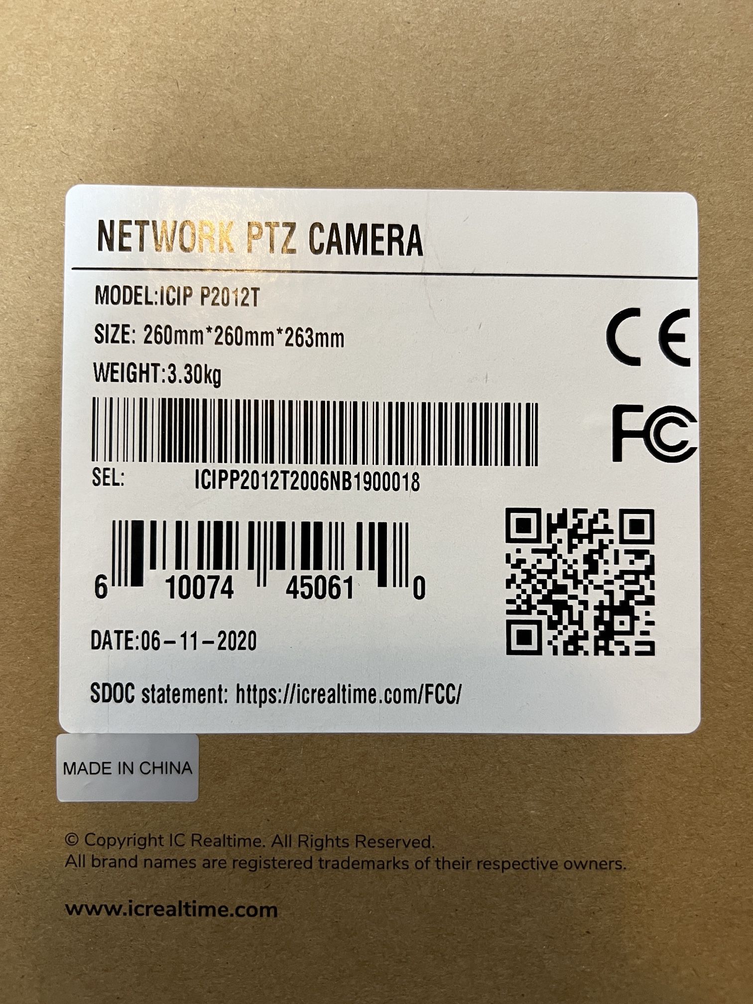 IC Real-time PTZ Camera