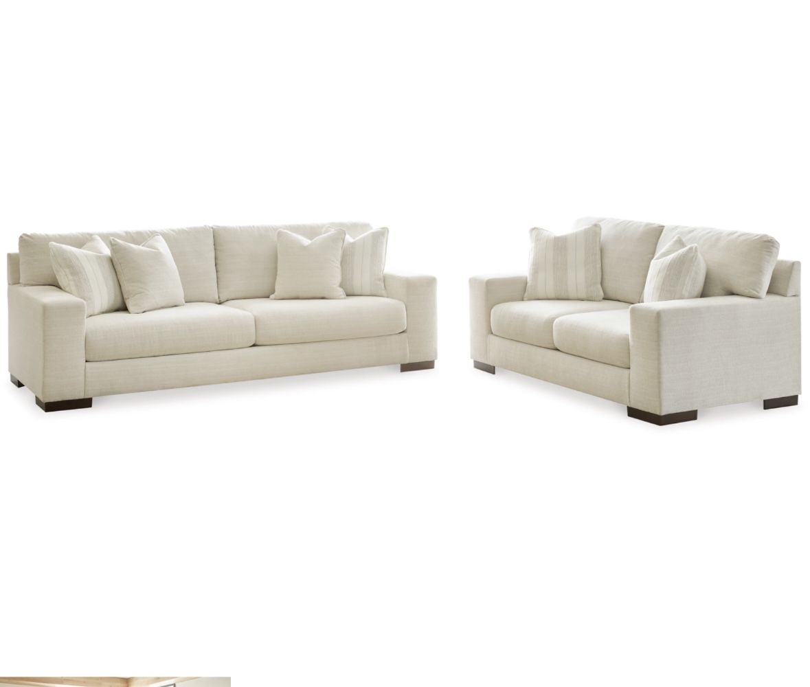 Cream Loveseat & Sofa