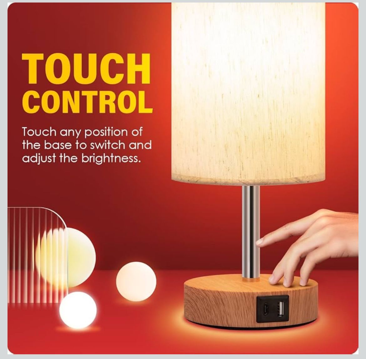 ✨ Bedside Lamp with USB A+C Ports & Touch Control – 3-Way Dimmable! ✨ 📍 Pickup Location: S. Durango & 215 near IKEA 💲 Price: Open Box Special – Onl