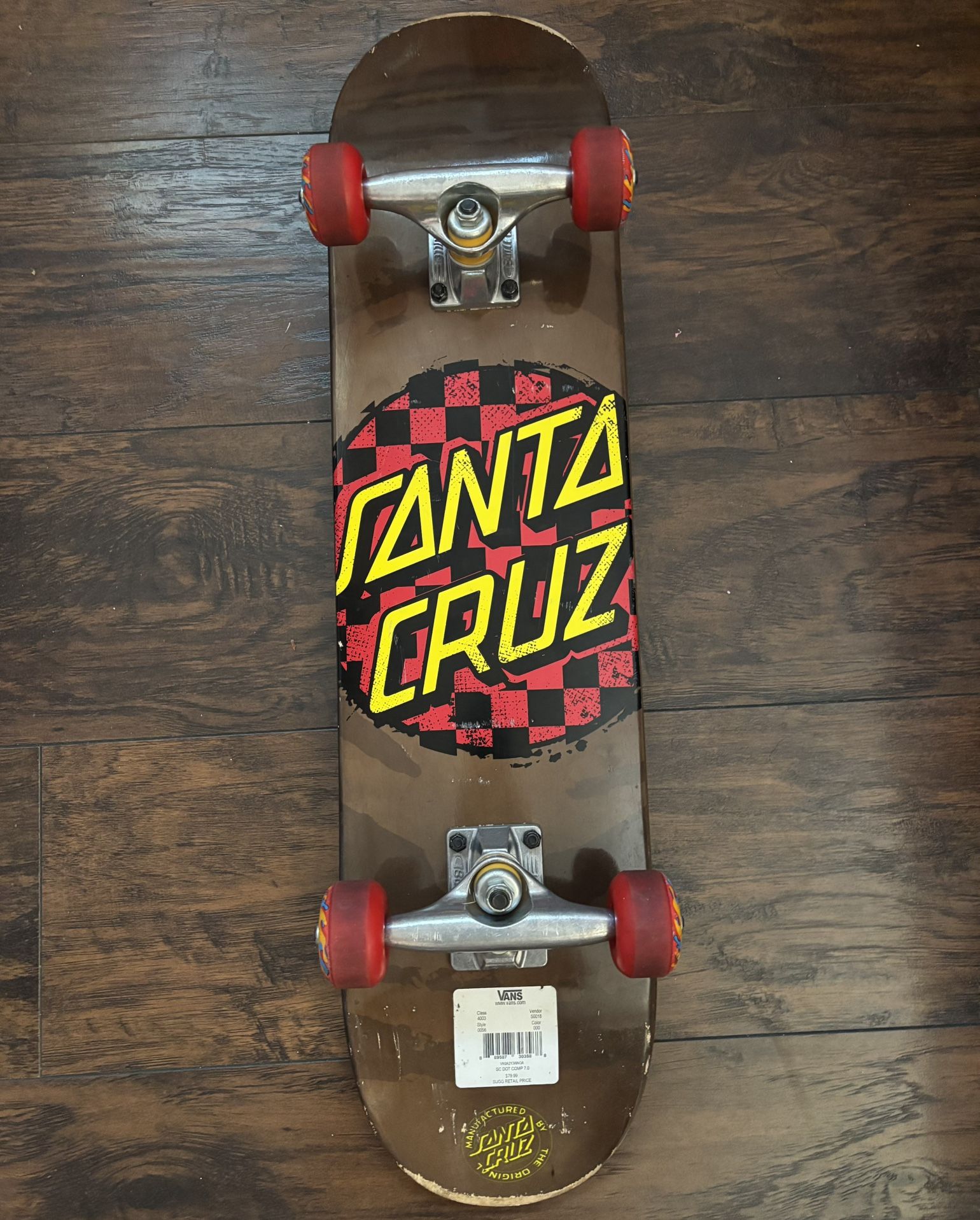 Brown Vans Santa Cruz Skateboard