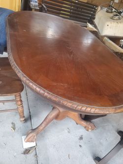 Set Solid Wood Table . Mesa De Pura Madre Con Sillas