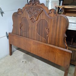 solid wood ornate headboard 
