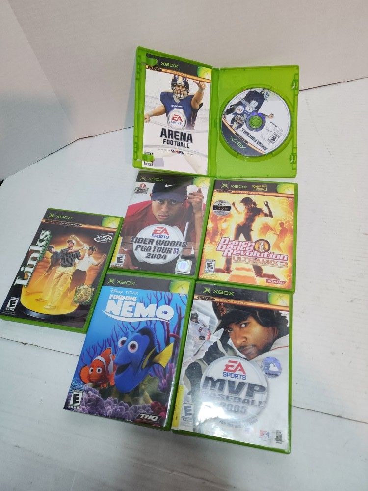 Xbox Original Games $5 Each Finding Nemo , Mvp Baseball 2005,links 2004 ,area Football ,tiger Woods