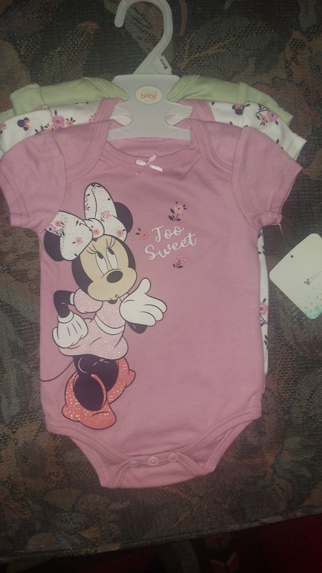  Girls Minnie Mouse Onesies 