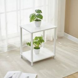 Wood Tall Plant Stand Indoor Outdoor, 18 Inch Flower Pots Stand, 2 Tier Plant Rack Shelves, Storage Disassembly Potted Holder, Planter Display for Cor