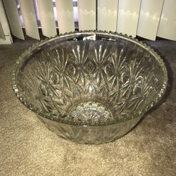 Vintage Clear Glass Punch Bowl
