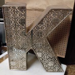 Silver Color  Decorative Metal "K"