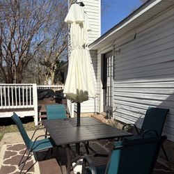 Outdoor Table W/ 15 Foot Umbrella