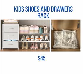 Kids Shoe Rack with Drawers Storage Unit