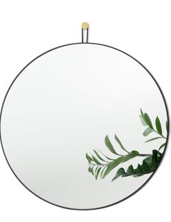 Black Round Mirror 24”x24”