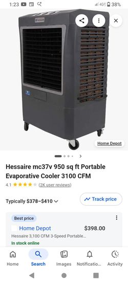 Hessaire MC37V Portable Evaporative Cooler 3100 CFM
