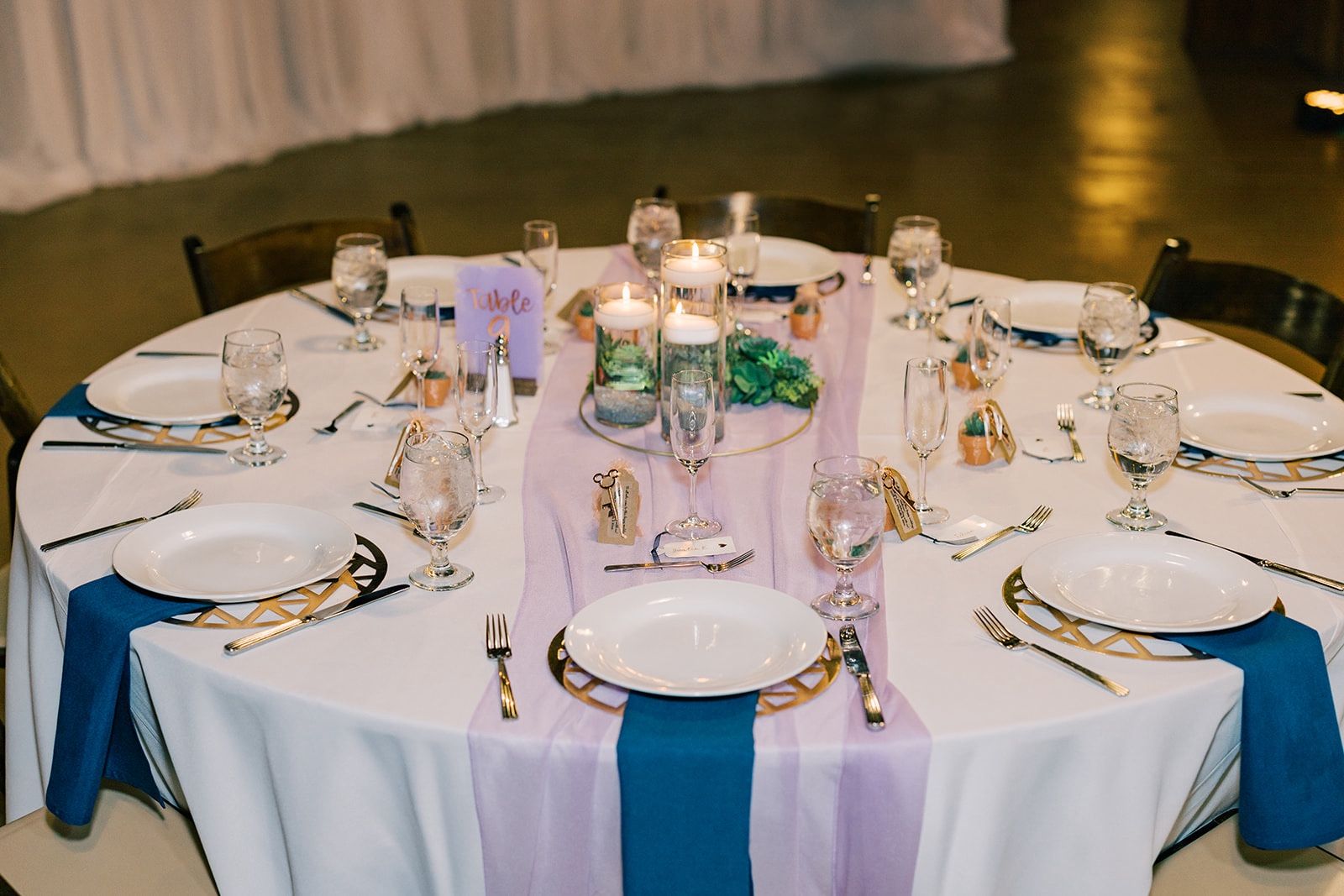 Wedding decor-hurricane Vases, Table Runners, Succulent Wreaths, Cake Stands, Table Numbers, Card Box, Seating Chat, Tea Light Candles