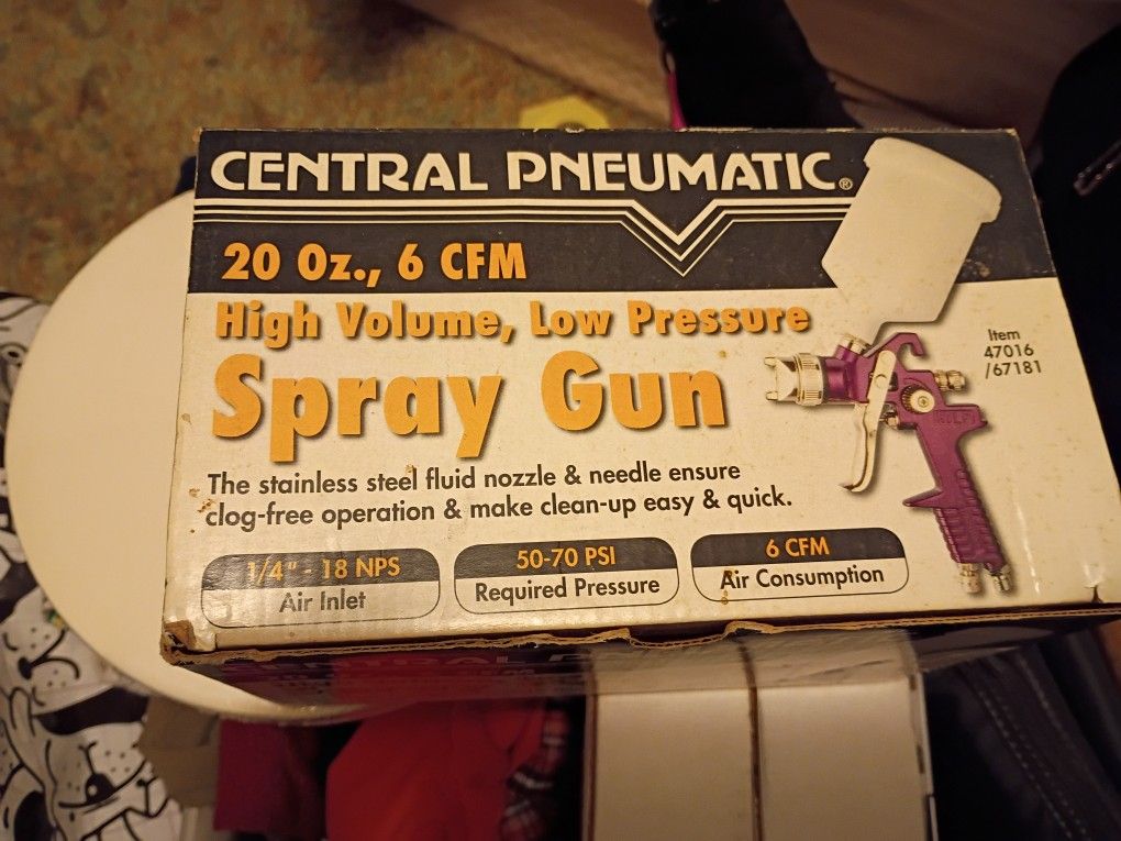Central Pneumatic 20 oz. HVLP Gravity Feed Spray Gun (Item 47016/67181)