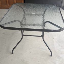 Glass patio table