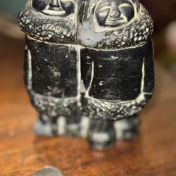 Carved Soap Stone Eskimo Inuit Family 