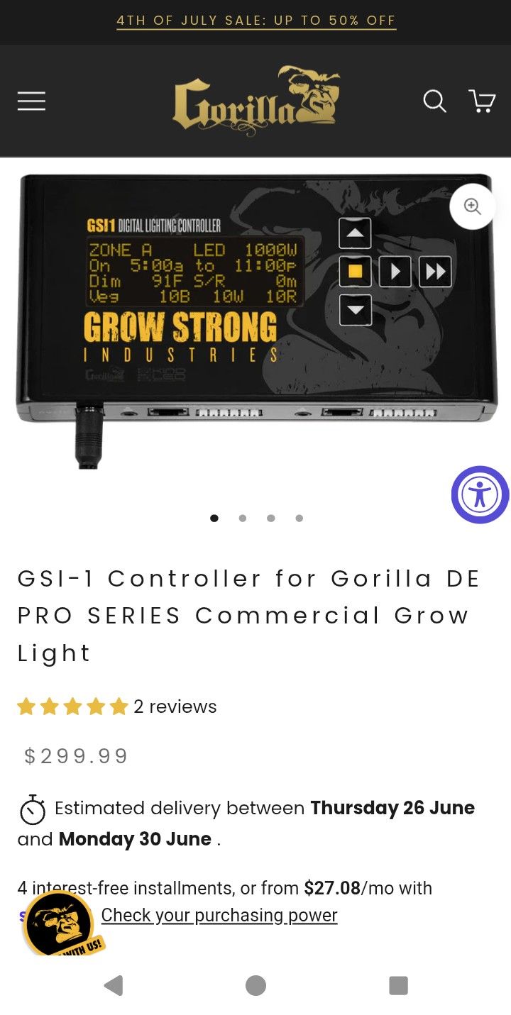 GSI1 DIGITAL LIGHTING CONTROLLER GROW STRONG INDUSTRIES