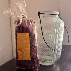 Glass Lantern with Scented Potpourri