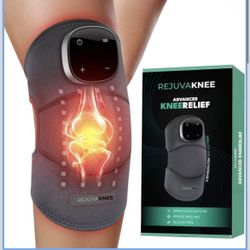 RejuvaKnee Triple Method Massager - The Official - Relief for Lymphedema & Knee Pain Heat Pad, Vibration & Compression Wrap in One, Knee Brace Massage