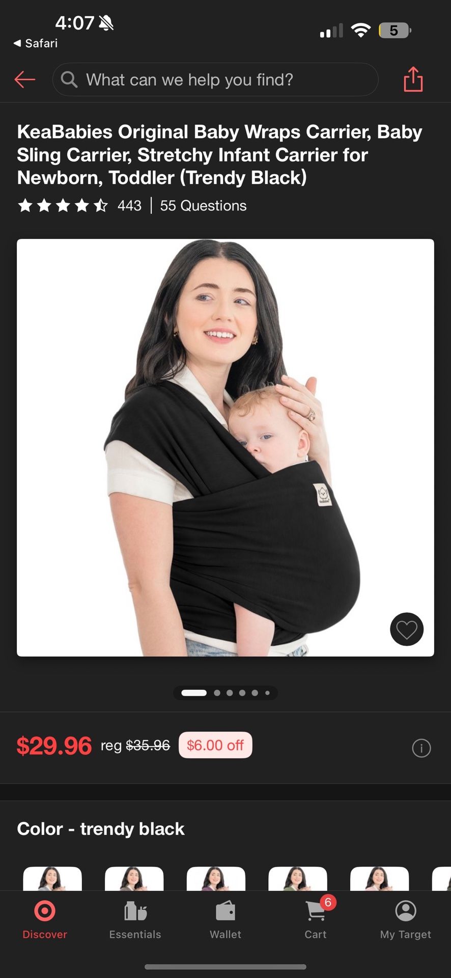 KeaBabies baby wrap carrier