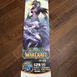 Vintage World Of Warcraft GameStop Poster Cardboard Store Display 51” 