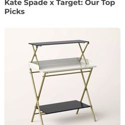 KATE SPADE X TARGET FOLDING BAR STAND OR DESK TABLE SHELF MULTI-WAY 