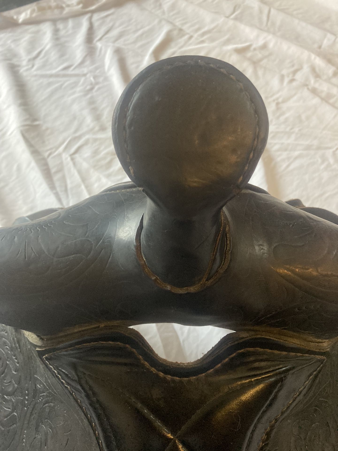 15” Horse Saddle Hand Carved