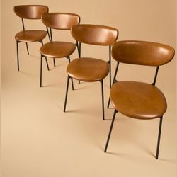 West elm leather dining chairs