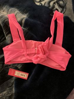 Bright pink bikini tube top with straps size small